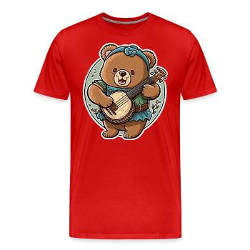 Banjo Ours - T-shirt bio Premium Homme - rouge - Devant - Damien (186cm)