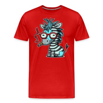 Zebra Funk - Männer Premium Bio T-Shirt - Rot - Vorne - Damien (186cm)