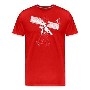 Zimmermann - Männer Premium Bio T-Shirt - Rot - Vorne - Damien (186cm)