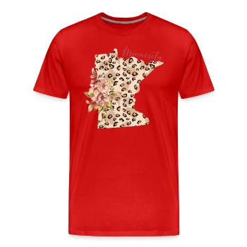 État du léopard du Minnesota Minnesota - T-shirt bio Premium Homme - rouge - Devant - Damien (186cm)