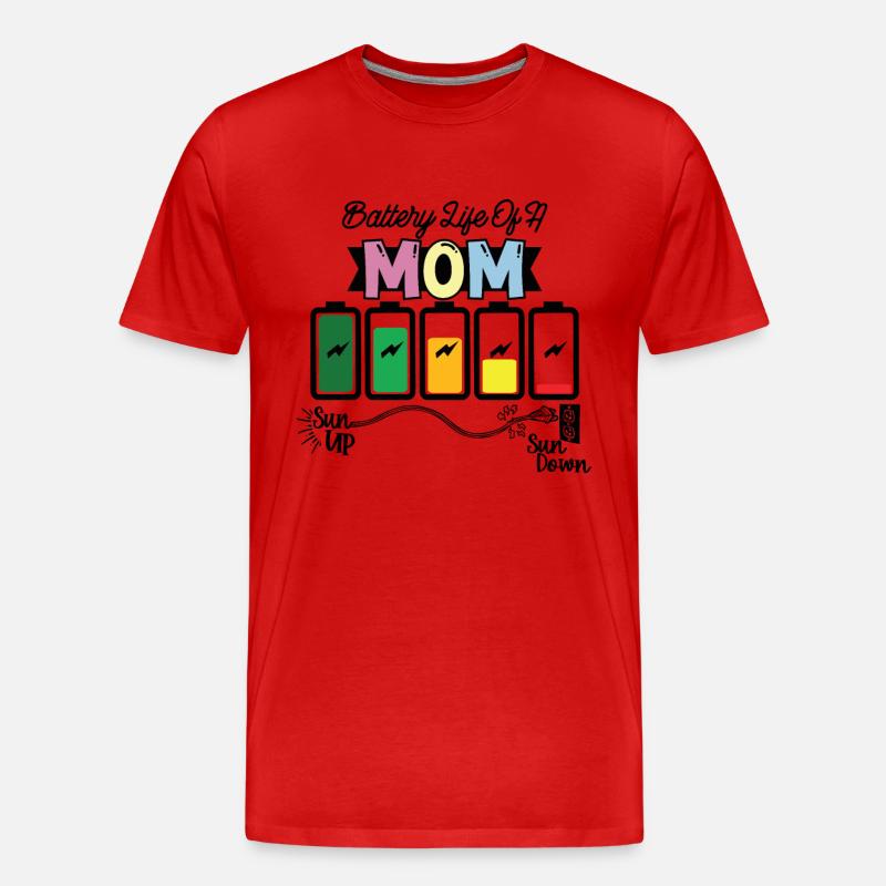 Batterielebensdauer Einer Mutter - Männer Premium Bio T-Shirt - Rot