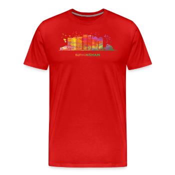 Birminghamer Skyline Birmingham - Männer Premium Bio T-Shirt - Rot - Vorne - Damien (186cm)