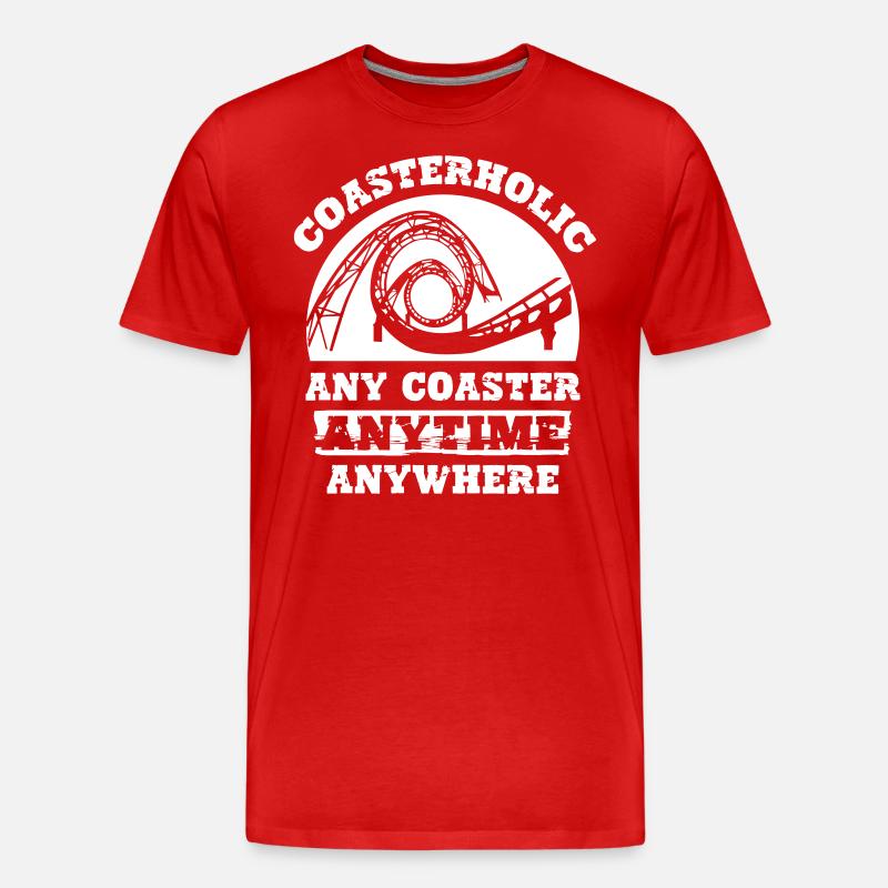 Coasterholic Roller Coaster - Männer Premium Bio T-Shirt - Rot