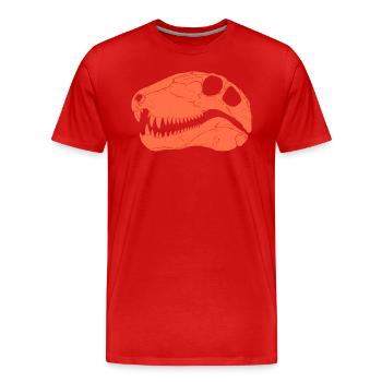 Crâne fossile de dimétrodon - T-shirt bio Premium Homme - rouge - Devant - Damien (186cm)