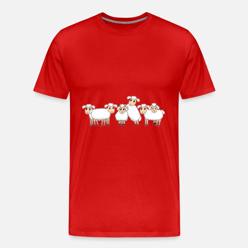 Schäfchen - Männer Premium Bio T-Shirt - Rot