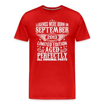 September 2013 Jahrestag September 2013 september - Männer Premium Bio T-Shirt - Rot - Vorne - Damien (186cm)