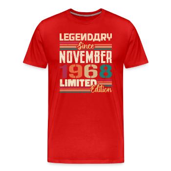 Legendary since November 1968 - Gift 1968 - Men's Premium Organic T-Shirt - red - Front - Damien (186cm)