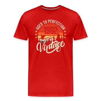 1982 Vintage - Geburtstagsgeschenk 1982 Retro 1982 - Männer Premium Bio T-Shirt - Rot - Vorne - Damien (186cm)