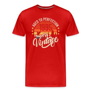 1995 Vintage - Geburtstagsgeschenk 1995 Retro 1995 - Männer Premium Bio T-Shirt - Rot - Vorne - Damien (186cm)