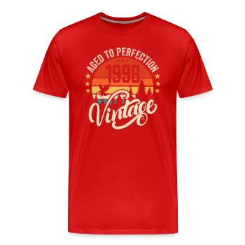 1998 Vintage - Geburtstagsgeschenk 1998 Retro 1998 - Männer Premium Bio T-Shirt - Rot - Vorne - Damien (186cm)