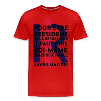 IRREPROCHABLE - T-shirt bio Premium Homme - rouge - Devant - Damien (186cm)