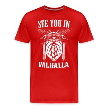 Wikinger Odin Walhalla nordisch - Männer Premium Bio T-Shirt - Rot - Vorne - Damien (186cm)