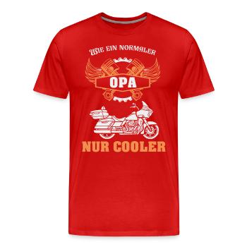 Motorrad Biker Opa Vatertag Geschenk - Männer Premium Bio T-Shirt - Rot - Vorne - Damien (186cm)