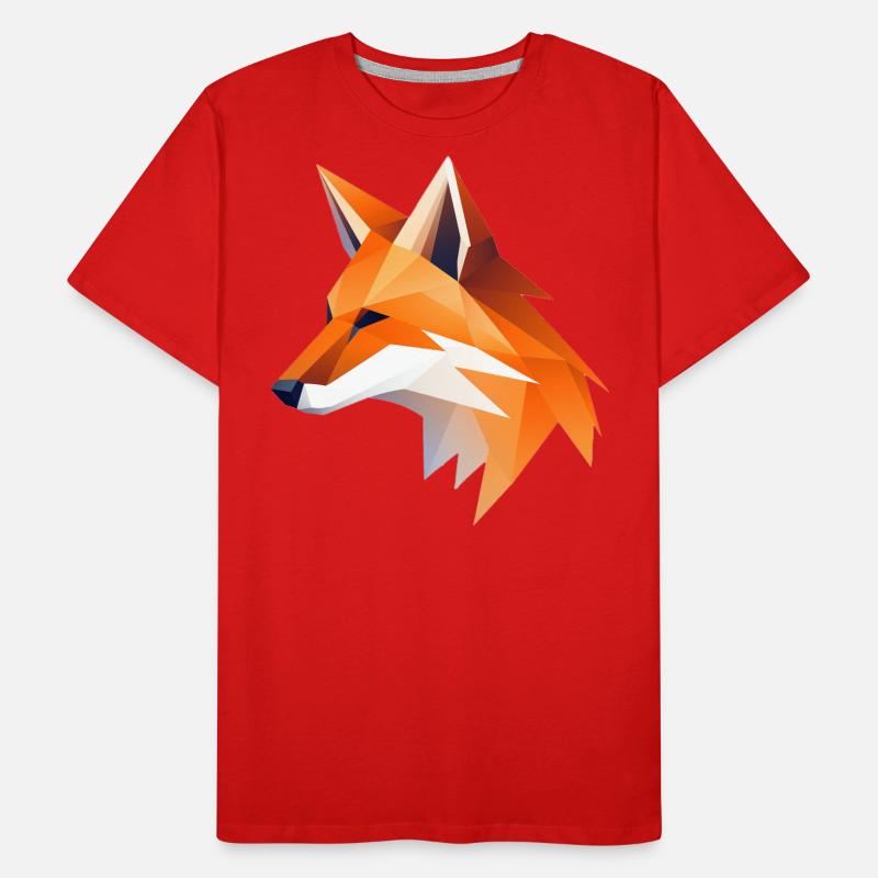 Fuchs Kopf Low Poly Logo Design Männer Premium Bio T-Shirt