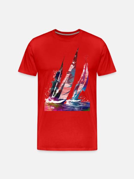 Sailing sport art #sailing - Men's Premium Organic T-Shirt - red