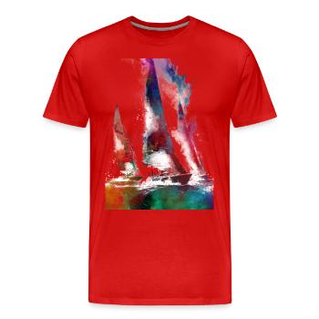 Segelsport Kunst #sailing - Männer Premium Bio T-Shirt - Rot - Vorne - Damien (186cm)