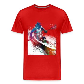 Canoë-kayak Art sportif #canoeing - T-shirt bio Premium Homme - rouge - Devant - Damien (186cm)