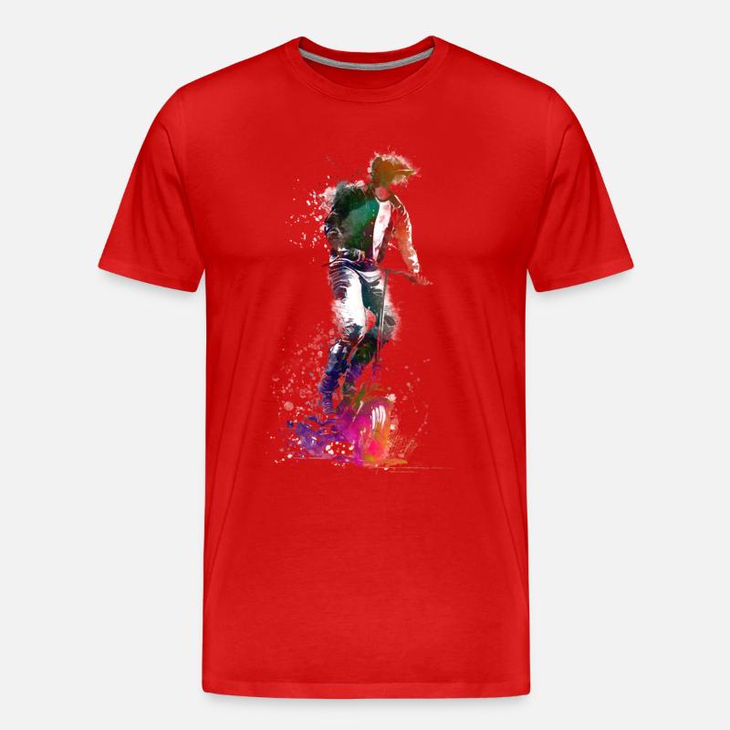 Elektroroller Sportkunst - Männer Premium Bio T-Shirt - Rot