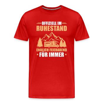 Wohnmobil Camping Rente Campen Ruhestand - Männer Premium Bio T-Shirt - Rot - Vorne - Damien (186cm)