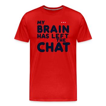 My brain has left - Männer Premium Bio T-Shirt - Rot - Vorne - Damien (186cm)