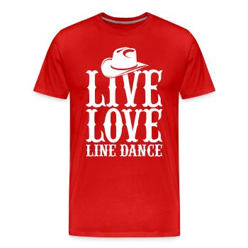 danse en ligne - T-shirt bio Premium Homme - rouge - Devant - Damien (186cm)