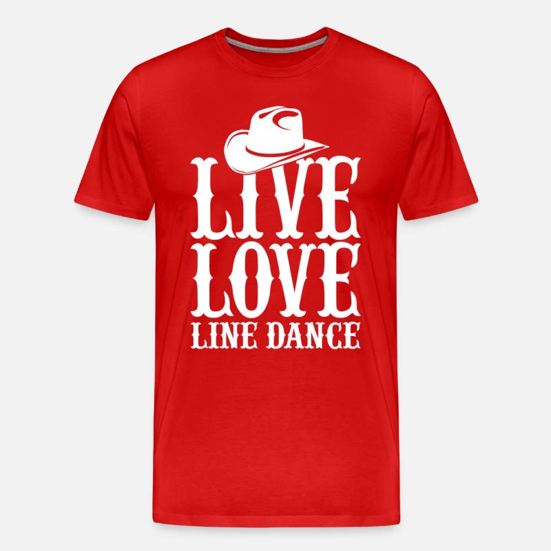 Line Dance - Männer Premium Bio T-Shirt - Rot