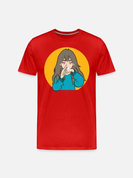 COCAINE SNIFFING ANIME GIRL - Men's Premium Organic T-Shirt - red