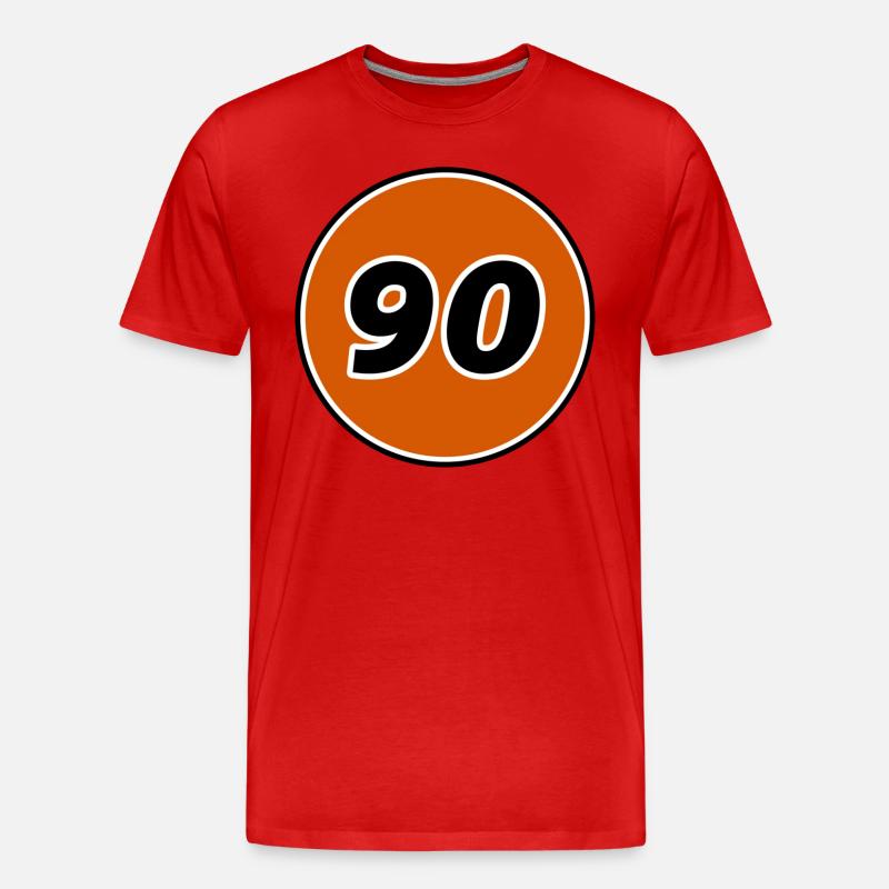 90 Logo - Männer Premium Bio T-Shirt - Rot
