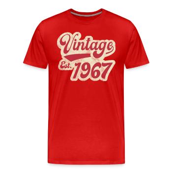 Vintage Est 1967 - T-shirt bio Premium Homme - rouge - Devant - Damien (186cm)
