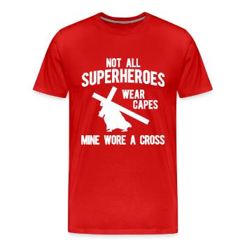 Christianisme de Jésus - T-shirt bio Premium Homme - rouge - Devant - Damien (186cm)