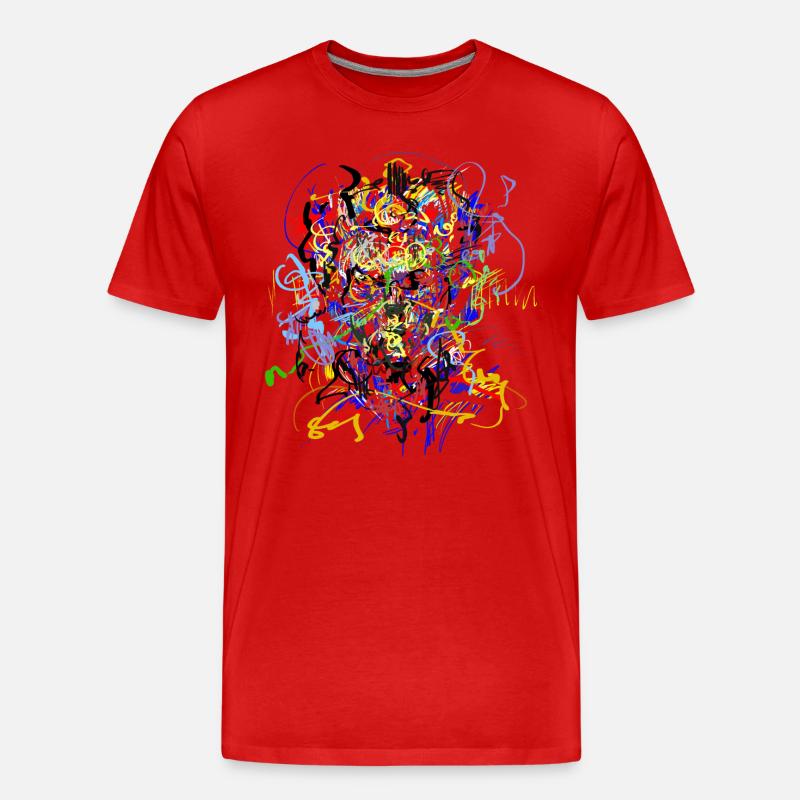 abstrakt - Männer Premium Bio T-Shirt - Rot