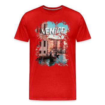 Venice - Men's Premium Organic T-Shirt - red - Front - Damien (186cm)