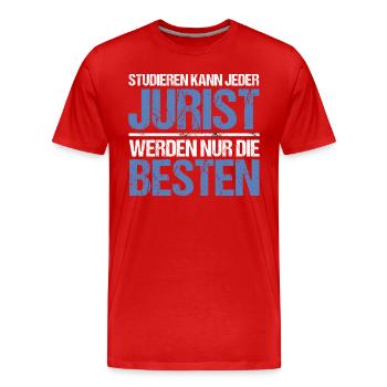Tout le monde peut étudier - Édition Avocat - T-shirt bio Premium Homme - rouge - Devant - Damien (186cm)