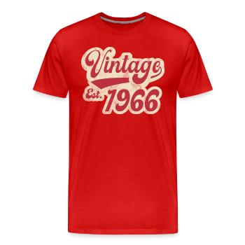 Vintage Est 1966 - T-shirt bio Premium Homme - rouge - Devant - Damien (186cm)