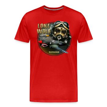 P40 Warhawk Einsamer Wolf - Männer Premium Bio T-Shirt - Rot - Vorne - Damien (186cm)