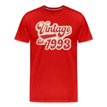 Vintage Est 1993 - T-shirt bio Premium Homme - rouge - Devant - Damien (186cm)