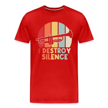 Ich zerstöre die Stille - Männer Premium Bio T-Shirt - Rot - Vorne - Damien (186cm)