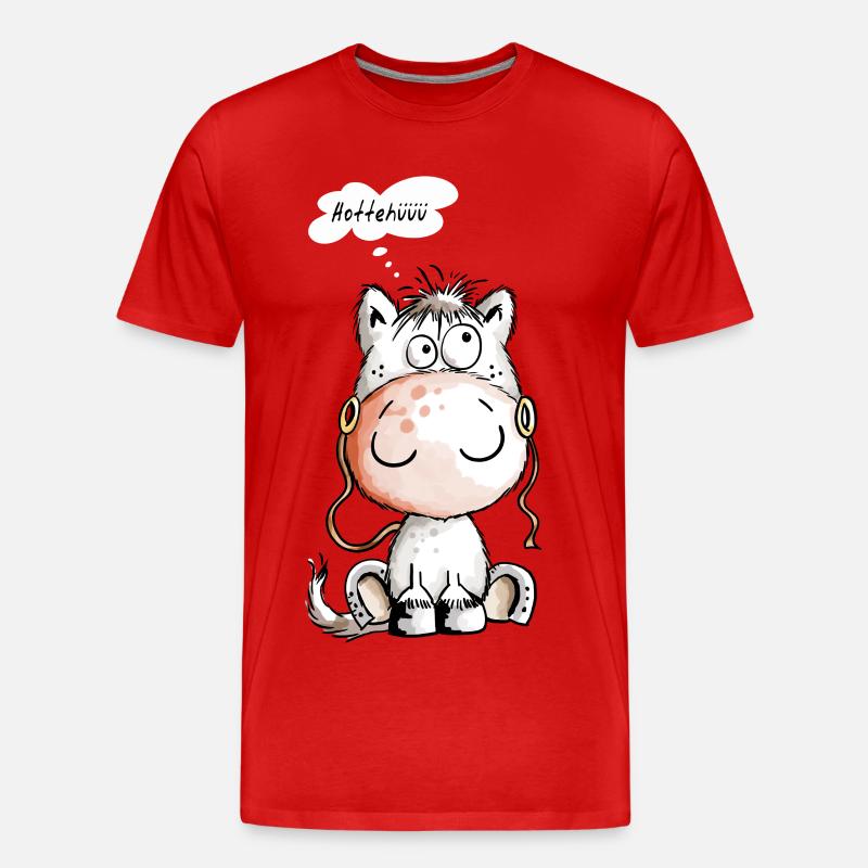 Knuffiges Hottehüüü Pferdchen - Pferd - Comic - Männer Premium Bio T-Shirt - Rot
