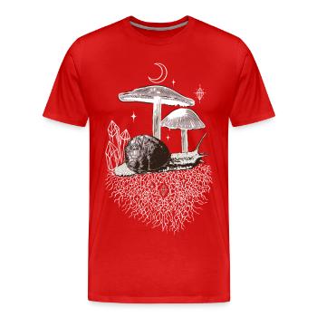 Pilze Weinbergschnecke Schnecke Kristalle - Männer Premium Bio T-Shirt - Rot - Vorne - Damien (186cm)