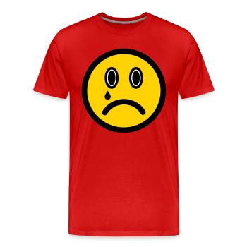 Émoticône pleurante - Symbole d’image - Stroke Face - T-shirt bio Premium Homme - rouge - Devant - Damien (186cm)