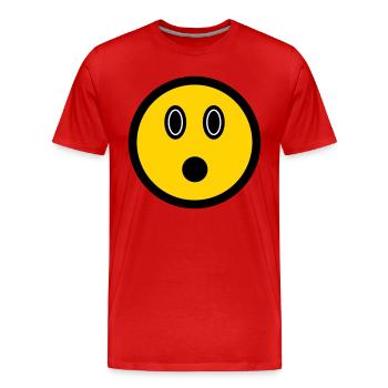 Émoticône perplexe - Symbole d’image - Stroke Face - T-shirt bio Premium Homme - rouge - Devant - Damien (186cm)