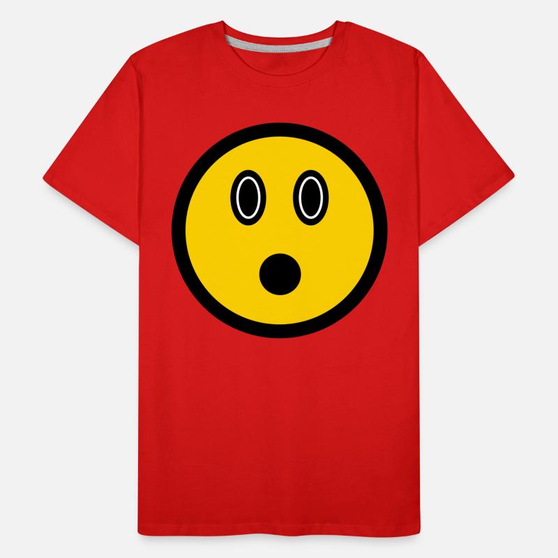 Puzzled Emoticon - Image Symbol - Stroke Face Men's Premium Organic T-Shirt