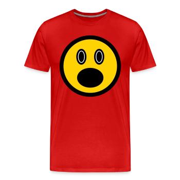 Émoticône perplexe, icône d'image, visage de bâton - T-shirt bio Premium Homme - rouge - Devant - Damien (186cm)
