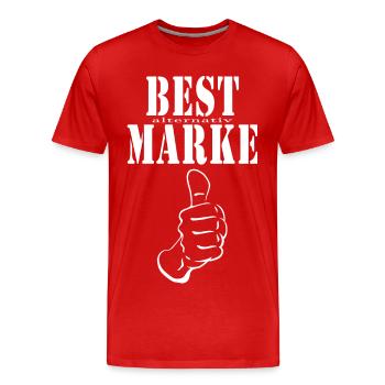 MEILLEURE alternative BRAND pouce levé - T-shirt bio Premium Homme - rouge - Devant - Damien (186cm)