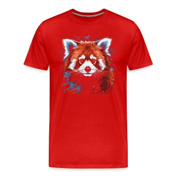 Red panda - Men's Premium Organic T-Shirt - red - Front - Damien (186cm)
