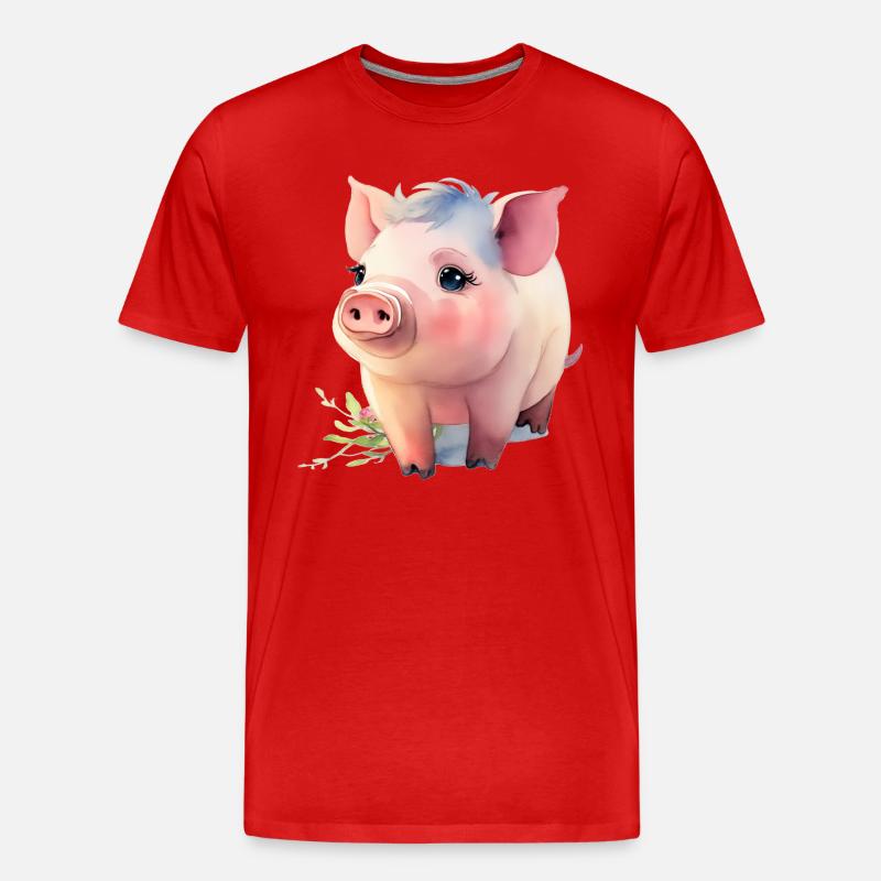 Ferkelchen - Männer Premium Bio T-Shirt - Rot