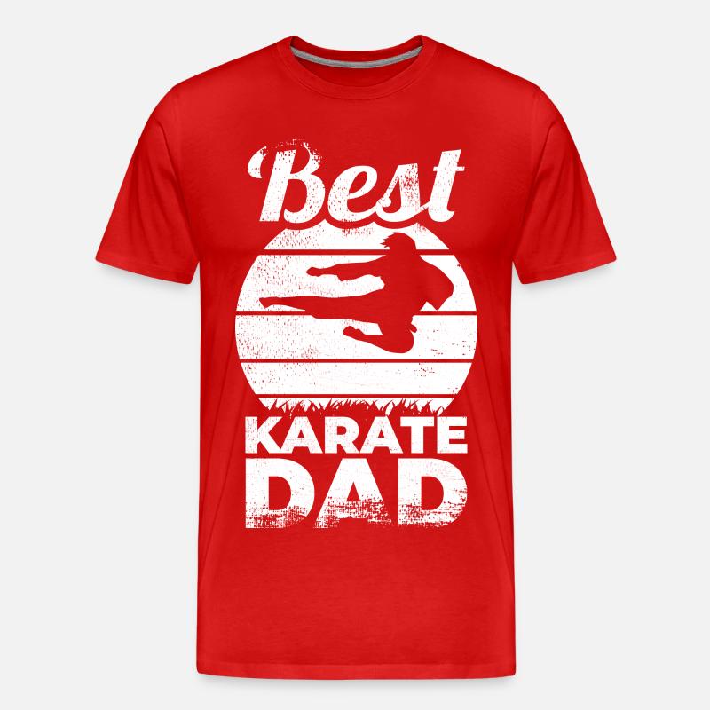 Bester Karate Vater - Männer Premium Bio T-Shirt - Rot