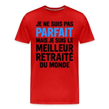 Meilleur retraité cadeau départ à la retraite - T-shirt bio Premium Homme - rouge - Devant - Damien (186cm)