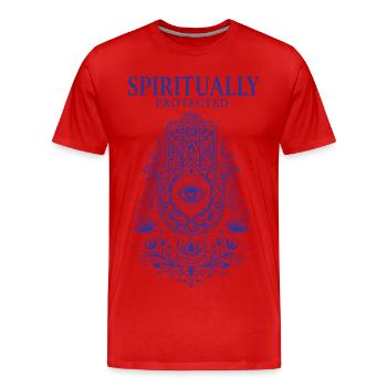 Spirituality Spiritually Protected Sacred Geometry - Men's Premium Organic T-Shirt - red - Front - Damien (186cm)