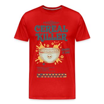 Petit-déjeuner Brunch drôle Café Pancake Nourriture Bacon - T-shirt bio Premium Homme - rouge - Devant - Damien (186cm)